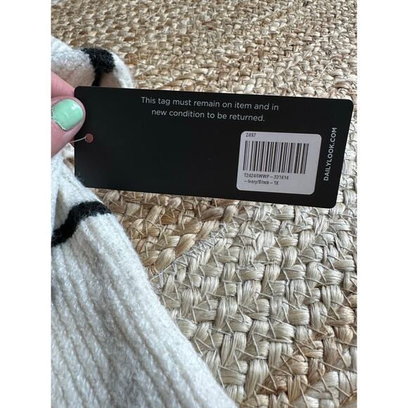 WEEKEND LOS ANGELES Women's Cressida Stripe Johnny Collar Sweater Size 1X - Picture 16 of 16